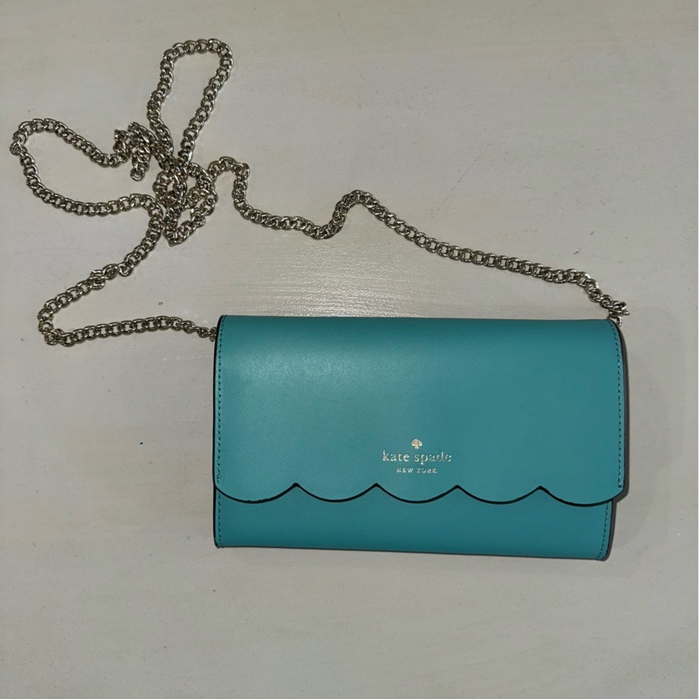 Kate Spade Blue Scalloped Crossbody Bag